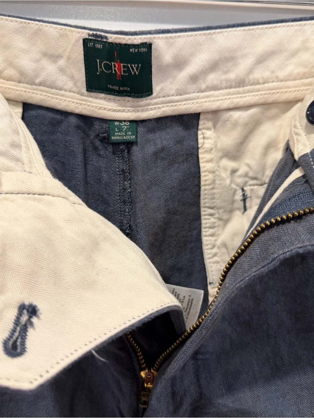 J. Crew Men's Blue Gray Linen Blend Shorts